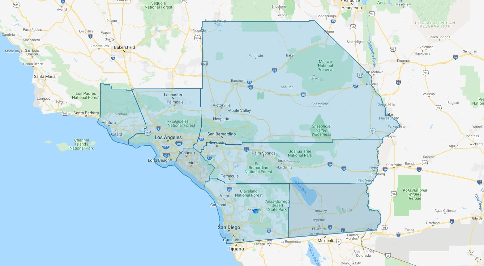 Map of Southern California